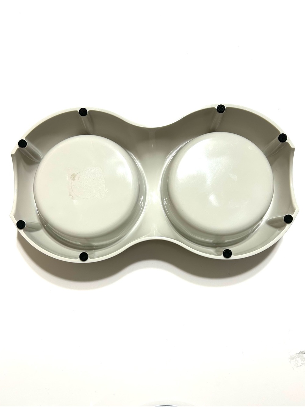 Beige Cream Double Pet Bowl for Dog / Cat Feeding Dish Suitable for Food & Water - Picture 3 of 4